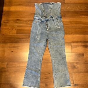 Kittenish Denim Romper